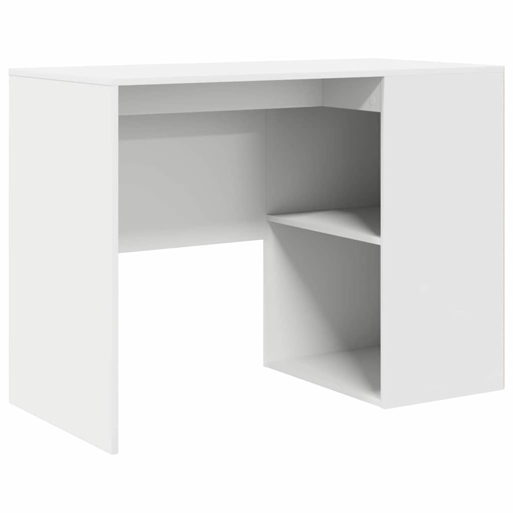 Desk with Shelf White 102 x 50 x 75 cm Engineered Wood